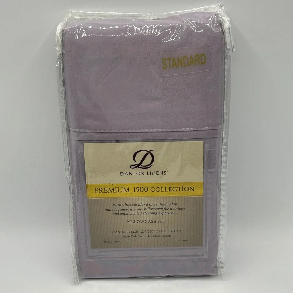 Danjor Linens Premium‎ 1500 Collection Standard Pillowcase Set Lavender NEW